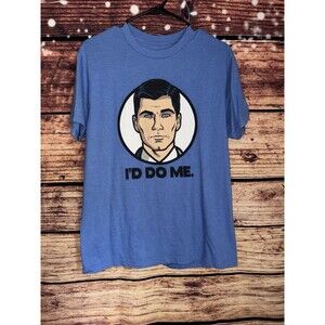 Archer TV Series Adult Medium T-Shirt - I'd Do Me Circle Archer Portrait Pic